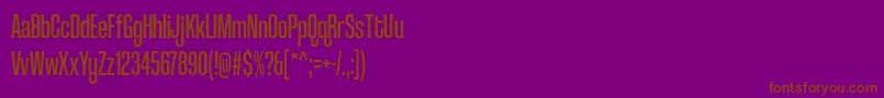 フォントcoolvetica compressed rg – 紫色の背景に茶色のフォント