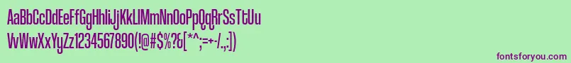 coolvetica compressed rg Font – Purple Fonts on Green Background