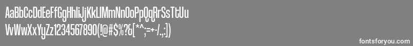 coolvetica compressed rg-Schriftart – Weiße Schriften auf grauem Hintergrund