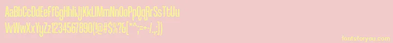 coolvetica compressed rg Font – Yellow Fonts on Pink Background