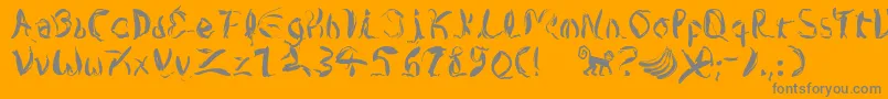 Copa Banana Font – Gray Fonts on Orange Background