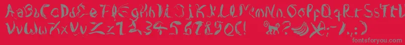 Copa Banana Font – Gray Fonts on Red Background