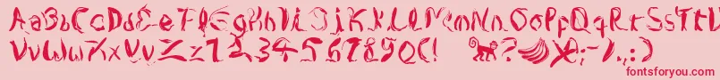 Copa Banana Font – Red Fonts on Pink Background