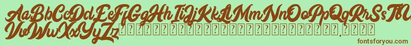 Copacetic demo Font – Brown Fonts on Green Background