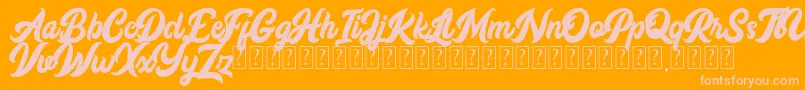 Copacetic demo Font – Pink Fonts on Orange Background