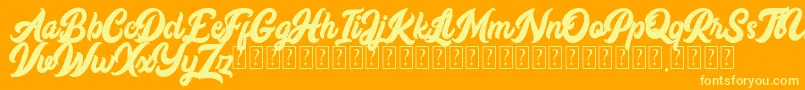 Copacetic demo Font – Yellow Fonts on Orange Background