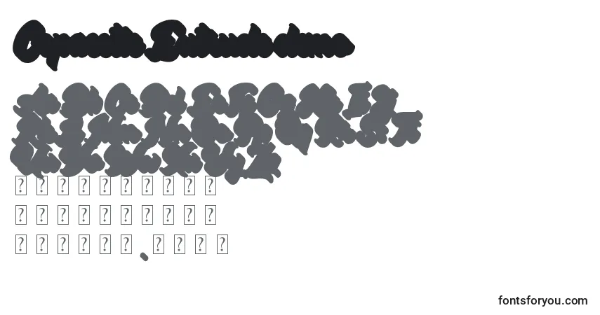 Шрифт Copacetic Extrude demo – алфавит, цифры, специальные символы