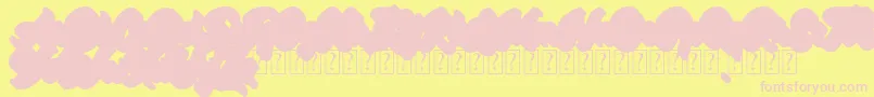 Copacetic Extrude demo-fontti – vaaleanpunaiset fontit keltaisella taustalla