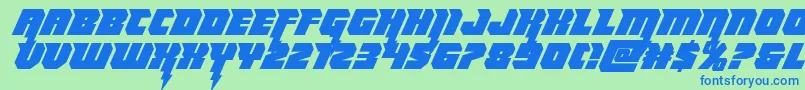 Thundertitan Font – Blue Fonts on Green Background