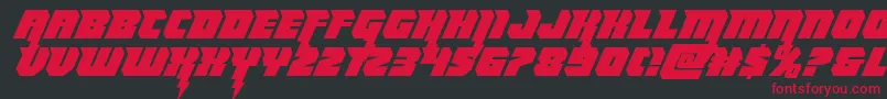 フォントThundertitan – 黒い背景に赤い文字