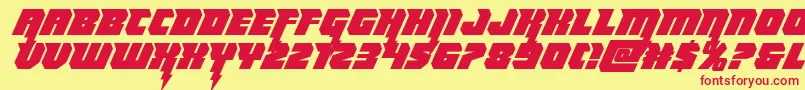 フォントThundertitan – 赤い文字の黄色い背景