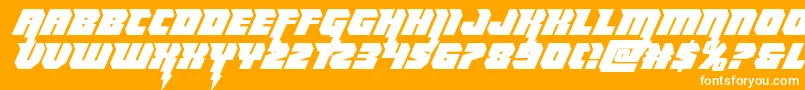Thundertitan-Schriftart – Weiße Schriften auf orangefarbenem Hintergrund