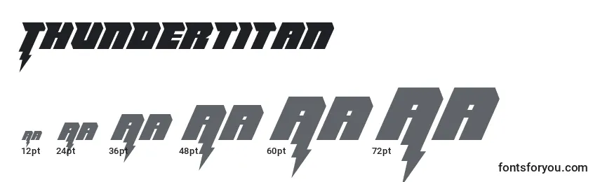 Größen der Schriftart Thundertitan