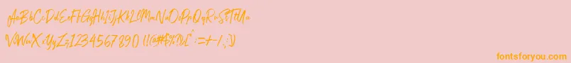 Copenhagendemo Font – Orange Fonts on Pink Background