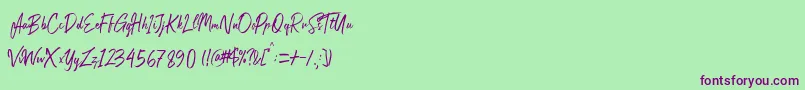 Copenhagendemo Font – Purple Fonts on Green Background