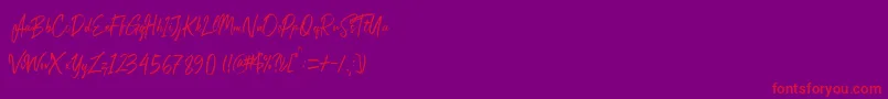 Copenhagendemo-Schriftart – Rote Schriften auf violettem Hintergrund