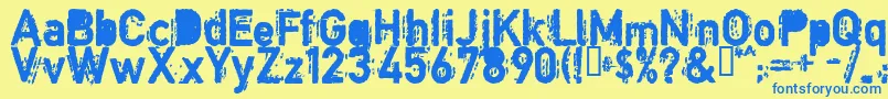 フォントCOPYB    – 青い文字が黄色の背景にあります。