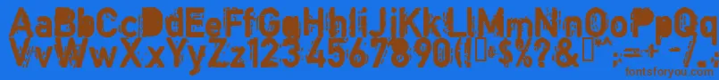 フォントCOPYB    – 茶色の文字が青い背景にあります。