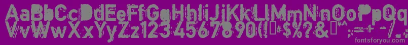 COPYB   -Schriftart – Graue Schriften auf violettem Hintergrund