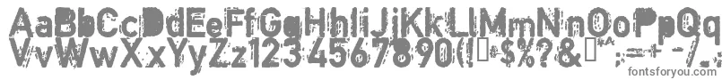 COPYB   -fontti – harmaat kirjasimet valkoisella taustalla