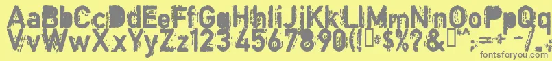 フォントCOPYB    – 黄色の背景に灰色の文字