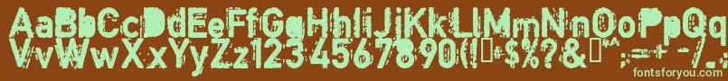 COPYB    Font – Green Fonts on Brown Background