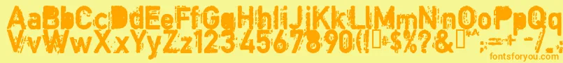 COPYB    Font – Orange Fonts on Yellow Background