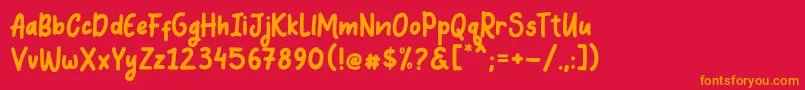 Coquin Font – Orange Fonts on Red Background