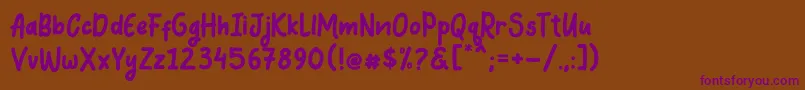 Coquin Font – Purple Fonts on Brown Background
