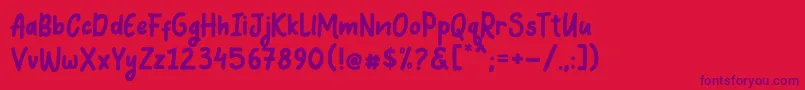 Coquin Font – Purple Fonts on Red Background