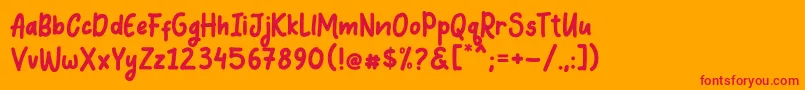 Coquin Font – Red Fonts on Orange Background