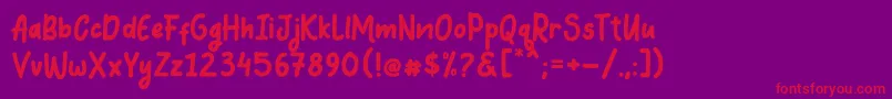 Coquin Font – Red Fonts on Purple Background