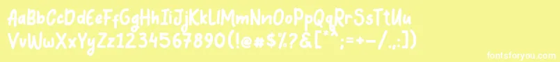 Coquin Font – White Fonts on Yellow Background