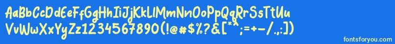 Coquin Font – Yellow Fonts on Blue Background