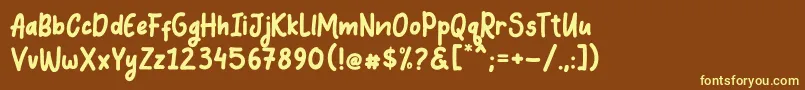 Coquin Font – Yellow Fonts on Brown Background