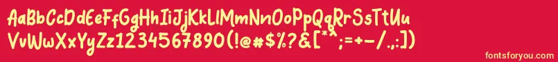 Coquin Font – Yellow Fonts on Red Background