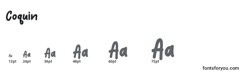 Coquin Font Sizes
