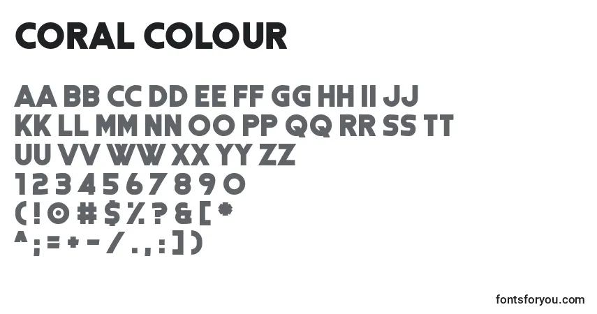 Schriftart Coral Colour – Alphabet, Zahlen, spezielle Symbole