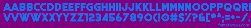 フォントCoral Colour – 紫色の背景に青い文字