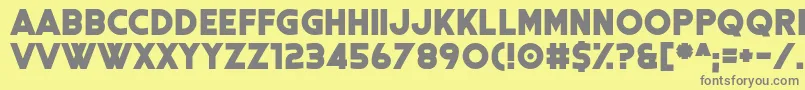 Coral Colour-fontti – harmaat kirjasimet keltaisella taustalla