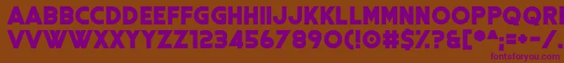 フォントCoral Colour – 紫色のフォント、茶色の背景