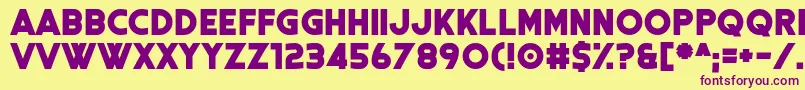フォントCoral Colour – 紫色のフォント、黄色の背景