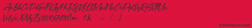 Coral Pen Free Font – Black Fonts on Red Background