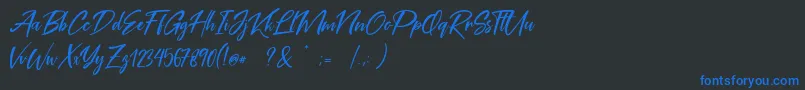 Coral Pen Free Font – Blue Fonts on Black Background