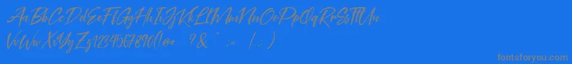 Coral Pen Free-Schriftart – Graue Schriften auf blauem Hintergrund