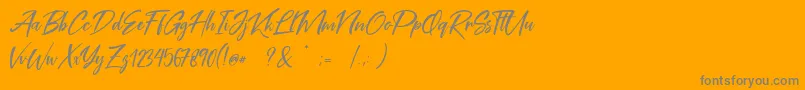 Coral Pen Free-Schriftart – Graue Schriften auf orangefarbenem Hintergrund