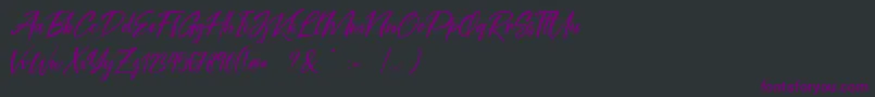 Coral Pen Free Font – Purple Fonts on Black Background