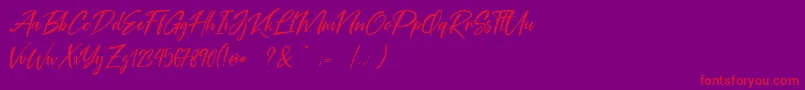 Coral Pen Free-Schriftart – Rote Schriften auf violettem Hintergrund