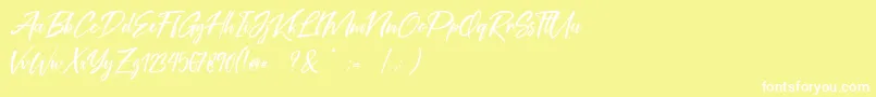 Coral Pen Free Font – White Fonts on Yellow Background
