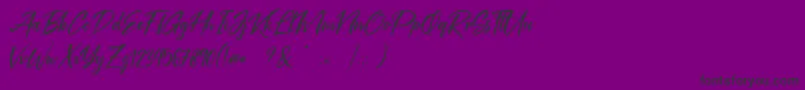 Coral Pen Free-Schriftart – Schwarze Schriften auf violettem Hintergrund